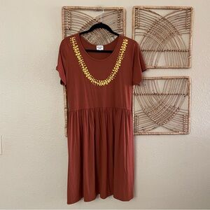 Mahina Made Hawaiian‎ Aloha Dress Puakenikeni Lei Stretch Women's Sz L B23